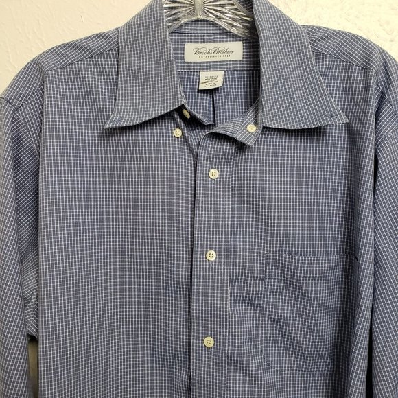 Brooks Brothers Micro Plaid Button Down Shirt Non - Picture 7 of 8